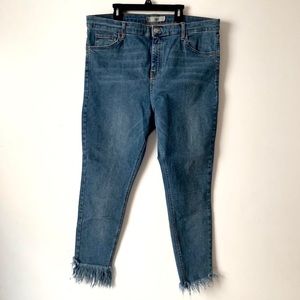Topshop JAMIE frayed skinny jeans